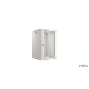 Lanberg 19'' fali rack szekrény 18U 600x600mm szürke (üvegajtó)