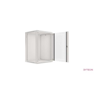 Lanberg 19'' fali rack szekrény 18U 600x600mm szürke (üvegajtó)