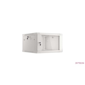 Lanberg 19'' fali rack szekrény 6U 600x600mm szürke (üvegajtó)