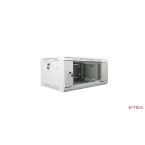 Lanberg 19'' fali rack szekrény 4U 600x450mm szürke (üvegajtó)