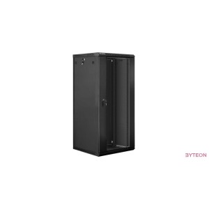 Lanberg 19'' fali rack szekrény 27U 600x600mm fekete (üvegajtó)