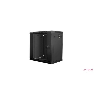 Lanberg 19'' fali rack szekrény 12U 600x450mm fekete (üvegajtó)