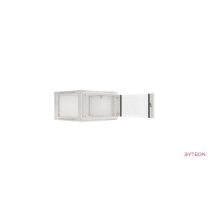 Lanberg 19'' fali rack szekrény 6U 600x600mm szürke (üvegajtó)