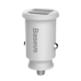 Baseus  Grain Car Charger Mini Universal Smart Car Charger White