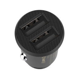 Baseus  Grain Car Charger Mini Universal Smart Car Charger Black