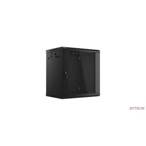 Lanberg 19'' fali rack szekrény 12U 600x450mm fekete (üvegajtó)