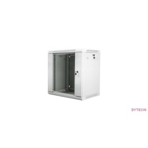 Lanberg 19'' fali rack szekrény 12U 600x450mm szürke (üvegajtó)