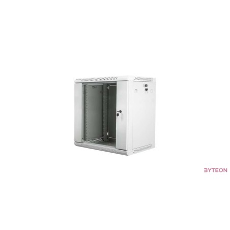 Lanberg 19'' fali rack szekrény 12U 600x450mm szürke (üvegajtó)