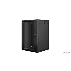 Lanberg 19'' fali rack szekrény 18U 600x600mm fekete (üvegajtó)