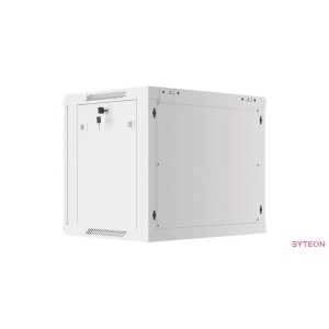 Lanberg 19'' fali rack szekrény 9U 600x450mm szürke (üvegajtó)