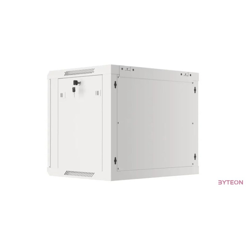 Lanberg 19'' fali rack szekrény 9U 600x450mm szürke (üvegajtó)