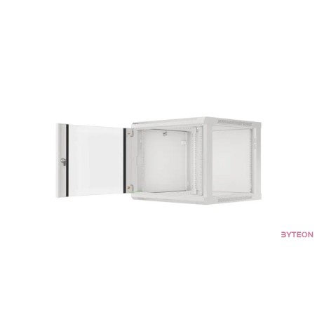 Lanberg 19'' fali rack szekrény 9U 600x600mm szürke (üvegajtó)