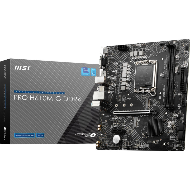 MSI PRO H610M-G DDR4 alaplap Intel H610 LGA 1700 Micro ATX