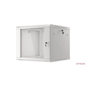 Lanberg 19'' fali rack szekrény 9U 600x600mm szürke (üvegajtó)