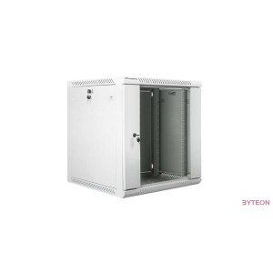 Lanberg 19'' fali rack szekrény 12U 600x600mm szürke (üvegajtó)