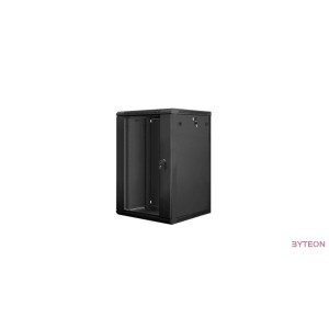 Lanberg 19'' fali rack szekrény 18U 600x600mm fekete (üvegajtó)