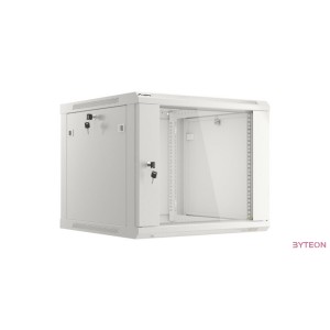 Lanberg 19'' fali rack szekrény 9U 600x600mm szürke (üvegajtó)