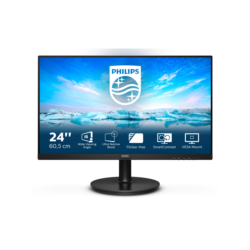 Philips V Line 241V8LA/00 LED display 60,5 cm (23.8") 1920 x 1080 pixelek Full HD Fekete