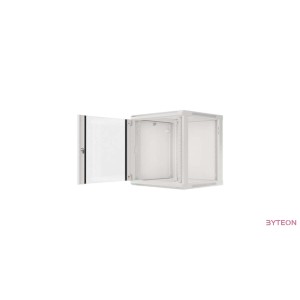 Lanberg 19'' fali rack szekrény 12U 600x600mm szürke (üvegajtó)