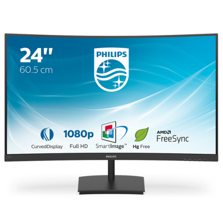 Philips E Line 241E1SC/00 LED display 59,9 cm (23.6") 1920 x 1080 pixelek Full HD Fekete