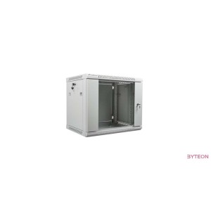 Lanberg 19'' fali rack szekrény 9U 600x450mm szürke (üvegajtó)