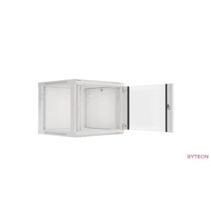 Lanberg 19'' fali rack szekrény 9U 600x600mm szürke (üvegajtó)