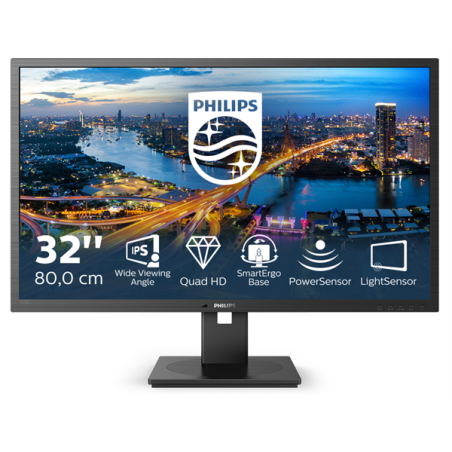 Philips B Line 325B1L/00 számítógép monitor 80 cm (31.5") 2560 x 1440 pixelek 2K Ultra HD LCD Fekete