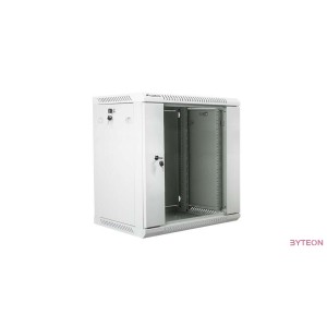 Lanberg 19'' fali rack szekrény 12U 600x450mm szürke (üvegajtó)