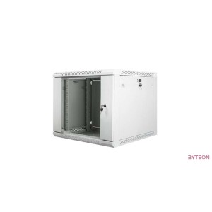 Lanberg 19'' fali rack szekrény 9U 600x600mm szürke (üvegajtó)