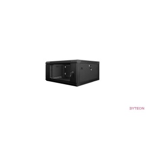 Lanberg 19'' fali rack szekrény 4U 600x600mm fekete (üvegajtó)