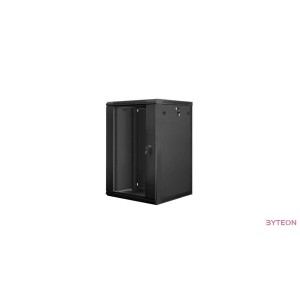 Lanberg 19'' fali rack szekrény 18U 600x600mm fekete (üvegajtó)