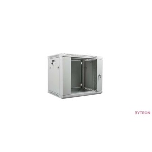 Lanberg 19'' fali rack szekrény 9U 600x450mm szürke (üvegajtó)