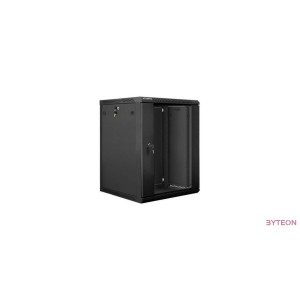 Lanberg 19'' fali rack szekrény 15U 600x600mm fekete (üvegajtó)
