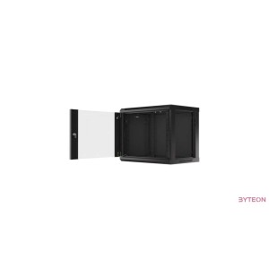 Lanberg 19'' fali rack szekrény 9U 600x450mm fekete (üvegajtó)