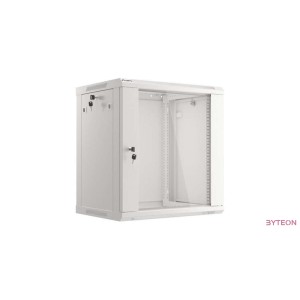 Lanberg 19'' fali rack szekrény 12U 600x450mm szürke (üvegajtó)