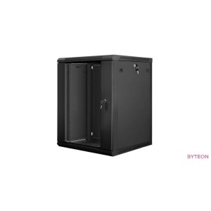 Lanberg 19'' fali rack szekrény 15U 600x600mm fekete (üvegajtó)