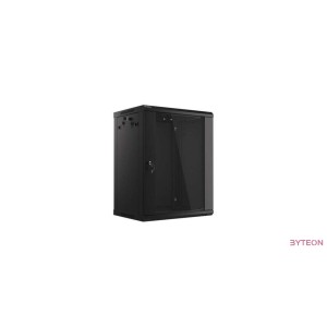 Lanberg 19'' fali rack szekrény 15U 600x450mm fekete (üvegajtó)