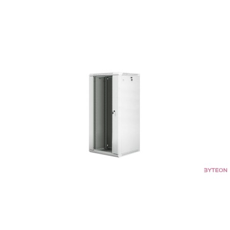 Lanberg 19'' fali rack szekrény 27U 600x600mm szürke (üvegajtó)