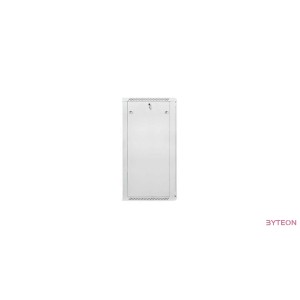 Lanberg 19'' fali rack szekrény 27U 600x600mm szürke (üvegajtó)