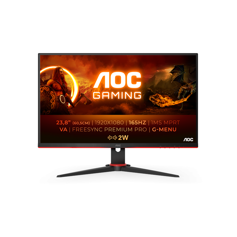 AOC 24G2SAE/BK számítógép monitor 60,5 cm (23.8") 1920 x 1080 pixelek Full HD Fekete, Vörös