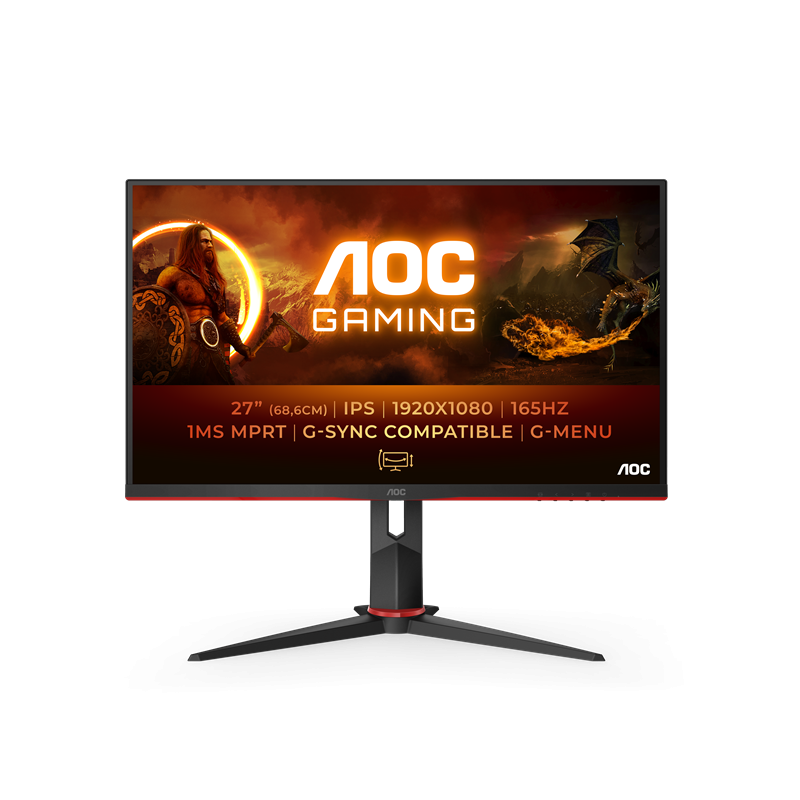 AOC 27G2SPU/BK számítógép monitor 68,6 cm (27") 1920 x 1080 pixelek Full HD Fekete, Vörös