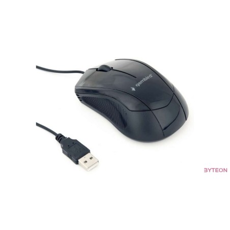 Gembird optical mouse MUS-3B-02, 1000 DPI, USB, Black, 1.35m cable length