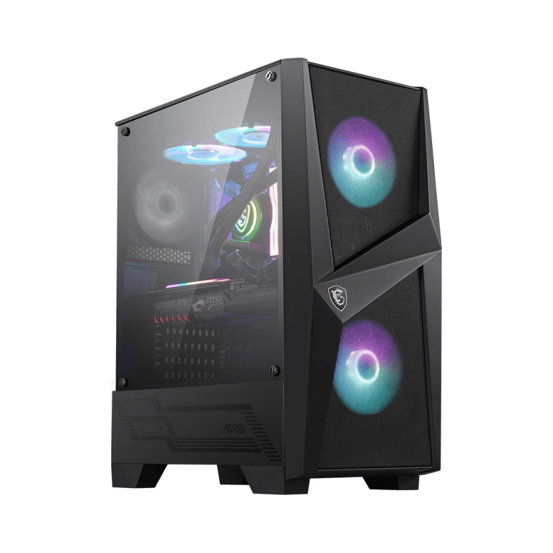 MSI MAG FORGE 100R Midi Tower Fekete, Átlátszó