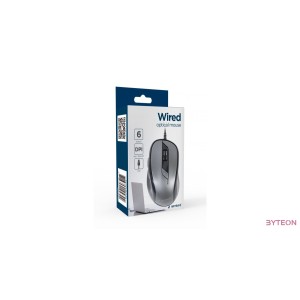 Gembird optical mouse MUS-6B-01-BG, 1600 DPI, USB, Black/spacegrey