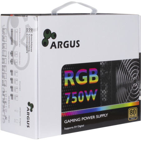 Inter-Tech Argus RGB-750W CM II tápegység 20+4 pin ATX ATX Fekete