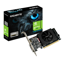 GIGABYTE GeForce GT710 2GB GDDR5 [ 2048MB, 64bit, 954/5010MHz, DVI, HDMI, Single Slot Ventilátor ]