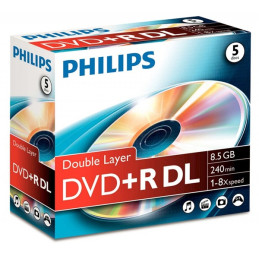 Philips DVD+R 8,5 Gb 8x kétrétegű normál tok (1-es címke)