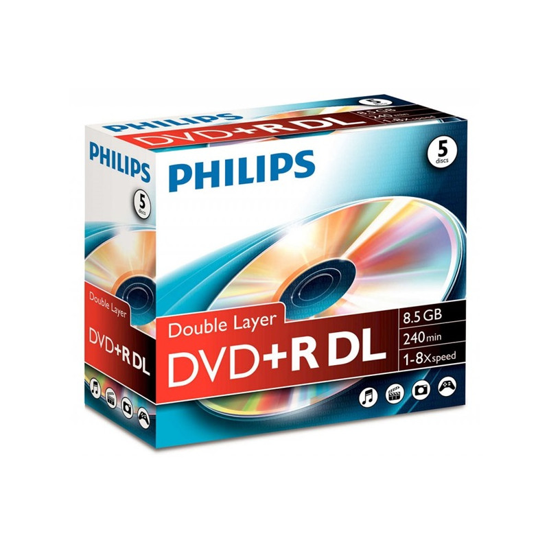 Philips DVD+R 8,5 Gb 8x kétrétegű normál tok (1-es címke)