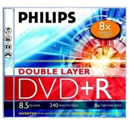 Philips DVD+R 8,5 Gb 8x kétrétegű normál tok (1-es címke)