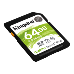 Kingston 64GB SDXC Canvas Select Plus 100R C10 UHS-I U3 V30